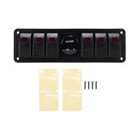 Fafeicy Panneau D'interrupteur à Bascule 6 Gangs avec Voltmètre Numérique rétroéclairé Rouge pré-câblé étanche pour Véhicules 223 X 68 Mm 20 A DC Panneau de Commande pour Camion ATV RV