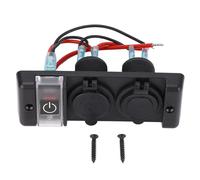 Fafeicy Panneau D'interrupteur Combo de Commande de Puissance avec Disjoncteur de Lumière Rouge 3 en 1 avec Double Cigarette USB et Cigarette pour Usage Marin et Automobile