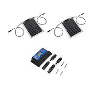 Fafeicy Panneau Solaire Portable, 15W Monocristallin Imperméable (Panneau | Préparation à la lumière du soleil, puissance de sortie de crête de 18 V, adaptateur de périphérique USB 5 V, cadre rigide