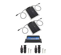 Fafeicy Panneau Solaire Portable, 15W Monocristallin Imperméable (Panneau | Préparation à la lumière du soleil, puissance de sortie de crête de 18 V, adaptateur de périphérique USB 5 V, cadre rigide