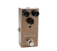 Fafeicy Pédale D'effet Guitare Overdrive Vintage Drive Crunch Distortion Mini Pédale Boost avec Indicateur LED 10 Types D'effets pour Guitares électriques (Café)