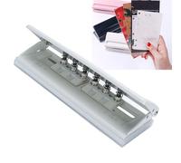 Fafeicy Perforateur de Papier à 6 Trous avec Guides Réglables, Perforateur de Documents Multi-tailles pour Papier de Bureau A3 A4 A5 B3 B4 B5