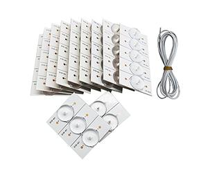 Fafeicy Pièces de Bandes D'éclairage à LED Blanches économes en énergie pour Réparation Télévisée de 32 à 65 Pouces avec des Lampes de 50 Pcs Perles (6v 50pcs avec fil 2 m)