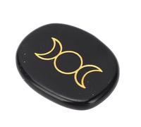 Fafeicy Pierre du Pouce Pierre pour le Soulagement de l'anxiété Méditation de Guérison du Chakra avec Finition Sculptée pour le Massage Balance énergétique (Obsidienne)