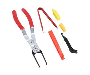 Fafeicy Pince d'extracteur de Relais, Métal forgé de qualité Supérieure avec Manchon Isolant Rouge, Ensemble d'outils de Retrait de Relais 6 Pièces pour Applications électriques Automobiles