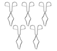 Fafeicy Pinces à Creuset en Acier Inoxydable, 5 Pièces, Mâchoires Antidérapantes pour la des Métaux en Laboratoire, Soudage électrique et Grilles à Charbon de Bois