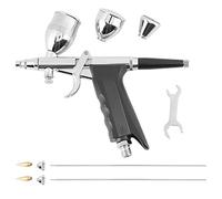 Fafeicy Pistolet Pulvérisateur de Peinture HVLP Noir pour Peinture avec Kit de Coupelles sans Bec de 0,3 Mm, 0,5 Mm et 0,8 Mm