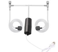 Fafeicy Pompe à Air USB pour Aquarium, Pompe à Oxygène Puissante avec Pierre à Air et Boucle de Suspension, Mini D'aquarium pour Aquariums Domestiques et Pêche en Plein (avec 2 Pierres à)