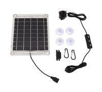 Fafeicy Pompe à Eau Solaire 20W Immergée, Levée D'eau 5m | Pompe de Fontaine ABS, Panneau Monocristallin, Irrigation de Bain D'oiseau de Bassin, Débit Réglable, Interface USB, DC12V