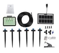 Fafeicy Pompe à Eau Solaire, Système D'irrigation Goutte à Goutte avec Minuterie pour Plantes Intérieures et Extérieures, Kit D'arrosage Automatique des Plantes à énergie Solaire (BLACK)