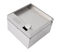 Fafeicy Prise de Sol Encastrée Inox étanche IP44, Boîtier Apparent caché, | Joint IP44 Antirouille, Inviolable, Fixation sur Carrelage, Béton ou Plan de Travail, pour Bureau et cuisine.