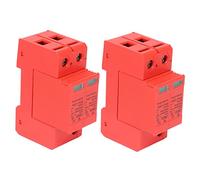 Fafeicy Protecteur de Surtension PV DC 40KA 2P, Parafoudre Solaire à Montage sur Rail DIN pour Systèmes 1000V 750V 500V, Dispositif SPD avec Voyant D'état (2 unités) (DC 500V)