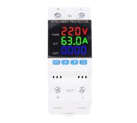 Fafeicy Protecteur de Tension Intelligent PC Compteur d'électricité sur Rail DIN 1 à 63 A LED en Temps Réel Protection Réglable Contre Les Surtensions pour Le Bureau à Domicile Boîte de