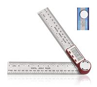 Fafeicy Rapporteur Numérique de Mesure D'angle 7 Pouces, équerre Inox avec | Fonctions de Mise à Zéro et de Verrouillage, Plage de 0 à 999,9°, échelle en Pouces/mm, pour Travail du Bois et construction.