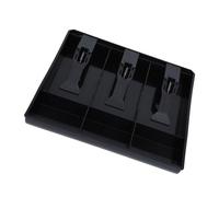 Fafeicy Registre de Tiroir en Espèces Plateau D'insert Durable 3 Factures 3 Pièces Boîte de Stockage en Argent Blanc (BLACK)