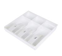 Fafeicy Registre de Tiroir en Espèces Plateau D'insert Durable 3 Factures 3 Pièces Boîte de Stockage en Argent Blanc (WHITE)