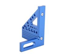 Fafeicy Règle de Mesure Multi-angle en Alliage D'aluminium, échelles Impériales à 3 Côtés avec Goupille de Dessin Réglable pour 22,5 30 45 60 67,5 75 Degrés, pour Ingénieur Charpentier (BLUE)