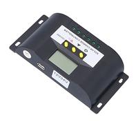 Fafeicy Régulateur de Charge Solaire avec Minuterie, Charge DC 10A (10A) | Moniteur à écran LCD programmable, modes d\'éclairage et de retard réglables, requête de puissance cumulée, pour système de