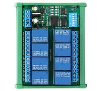 Fafeicy Relais DC 12 V, Carte d'Extension PLC de Relais RS485 8 Canaux pour Télécommande de Protocole Modbus RTU (R4D8A08-R avec Boîtier sur Rail DIN)