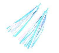 Fafeicy Rubans à Pompons pour Vélo, Guidon, Trottinette, Accessoires pour Enfants, Multicolore, Bleu Ciel (2)