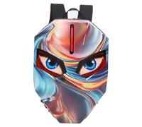 Fafeicy Sac à Dos de Moto à LED, Coque Rigide 3D avec Yeux Mystiques, écran Couleur 60 X 48, Contrôle par Application, Sac à Dos étanche Programmable, avec Sangles Respirantes Réglables