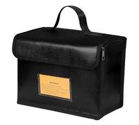 Fafeicy Sac de Chargement de Batterie Lipo Ignifuge et Antidéflagrant, Pochette Sûre pour Le Stockage avec Port de Chargement Latéral et Poche en Filet 25,5x18x12cm