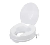 Fafeicy Siège de Toilette surélevé 15,24 Cm avec Couvercle, Robuste 136 | Matériau PP, Pinces de Verrouillage, Convient à la Plupart des Toilettes Allongées, Facile à Installer, Blanc