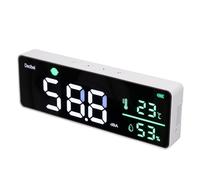 Fafeicy Sonomètre Mural, Sonomètre ABS avec écran LED 11 Pouces, 30 à 130 DBA, Moniteur de Température et d'humidité 14 à 122 Fahrenheit, pour Salle de Classe, Studio, Maison, Usine