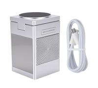 Fafeicy Station de Recharge sans Fil, Haut-Parleur Bluetooth avec Réveil Numérique et Affichage Pixel, pour écouteurs de Montre de Téléphone Intelligent, Chargeur Qi