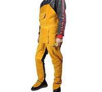 Fafeicy Tablier de Soudage Professionnel, Vêtements de Soudeurs en Cuir, Conception de Jambe Fendue Durable pour Forgeron et Charpentier (YELLOW) (YELLOW)