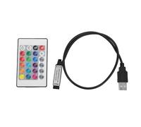 Fafeicy Télécommande sans Fil 24 Touches pour Bande LED, Télécommande Infrarouge pour Bande Lumineuse RGB 5 V avec Sortie 6 A, Câble de (Longueur de ligne 0,5 mètres)