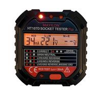 Fafeicy Testeur de Prise, Testeur de Circuit Electrique, Outil de Vérification de Panne Secteur, Avec Ecran LCD et 7 Modes d'Eclairage LED, Pour Ecoles, Laboratoires, Usines