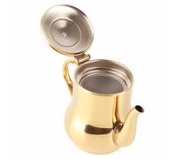 Fafeicy Théière Passoire à Huile Théière en Acier Inoxydable avec Filtre avec Infuseur Amovible, Théière en Acier Inoxydable avec Filtre Pot Passoire à Huile Antirouille pour Hôtels (GOLD)