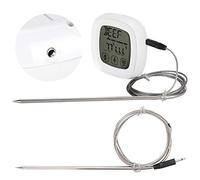 Fafeicy Thermomètre Numérique pour Barbecue à écran Tactile Thermomètre de Température de Viande en ABS avec 2 Sondes Pliables Minuterie 8 Modes de Viande 5 Niveaux de Goût pour Griller, Cuire, Frire,