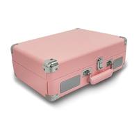 Fafeicy Tourne-Disque Vintage avec Enregistrement USB 33 45 78 TR/Min Platine Vinyle pour Phonographe Portable 7 10 12 Pouces Haut-parleurs Intégrés Entrée 3,5 Mm (Pink)