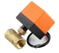 Fafeicy Valve à Billes Motorisés, Matériau en Laiton, Conception à Faible Bruit, adapté aux Systèmes de CVC et à la Commande de l'eau, DC12-24V, G3 / 4, Taille DN20