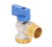 Fafeicy Valve D'arrêt D'angle de Virage Quart, Eau D'arrêt en Laiton GAGE G1 / 2 DN15 Male X G3 / 4 DN20 Fixe Mâle, pour les Appareils de Salle de Bain des Toilettes pour Lavabo