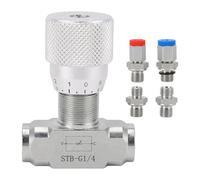 Fafeicy Vanne de Restriction Bidirectionnelle G1/4, Vanne de Contrôle de Débit Hydraulique pour Mini-pelles, Filetage L08 de 0,8 à 2 Tonnes, Connexion M14 Comprenant 1 et 4