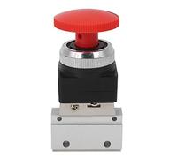 Fafeicy Vanne Mécanique à Air à Bouton Champignon à Filetage G1/8, Mini Vanne Mécanique à 2 Voies en Alliage D'aluminium à Flux Unidirectionnel avec Connexion Filetée de Précision, pour