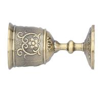 Fafeicy Vintage Bronze Wine Cup, Embossed Metal Goblet Mini Chalice for | Tasse à vin en Bronze Vintage, Mini calice en métal gaufré pour le lait ou le vin, garde les boissons rafraîchissantes,