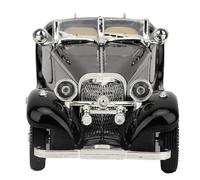 Fafeicy Voiture Jouet à Tirer en Alliage, Véhicule Vintage pour Enfant, Simulation Sonore et Lumineuse avec Interrupteur Musical, pour Anniversaire et Noël (Black)