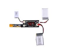 Fafeicy Voltmètre de Batterie RC 4 Canaux 1 Cellule, Testeur de Tension | avec Connecteur Micro JST 1.25 PH2.0 MX2.0 JST, Plage de 2,50 à 4,35 V, Test de Quatre Batteries pour Quadricoptère RC Bateau