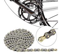 Fafeims Aluminium Alliage Précision Mountain Road Bike Pliant Bicycle Half Hollow Chain for Speed Change System Kit, Lightweight and Durable Bike Chain for Mountain, Road Cycling Enthusiasts (S8L