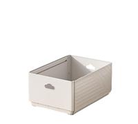 Fafeims Bac de Rangement Rectangulaire Extensible, Organisateur de Tiroir Empilable pour Cuisine et Salon, Plastique Blanc, 1 Pièce (Grand)