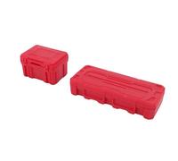Fafeims Bagages de Simulation RC, Boîte à Outils Définir la Boîte de Stockage RC à Simulation élevée avec Autocollant pour la Décoration (Rouge)