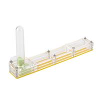 Fafeims Boîte D'élevage en Acrylique avec Château d'eau, Maison de Nidification, Compte-Gouttes, Pince et Bouteille en Verre, Transparente (nid Jaune)