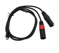 Fafeims Câble de Type C vers XLR Haute fidélité 32 Bits 384 KHz pour Tablette Téléphonique, Nylon Noir (1m)