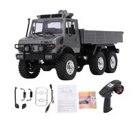 Fafeims Camion RC, Camion de Transport Tout-Terrain RC 1:18 avec Moteur à 6 Roues Motrices, Boîte de Vitesses à Double Vitesse pour Aventure sur Chenilles en Terrain accidenté (Grey)