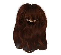 Fafeims Cheveux de Poupée, Perruque de Poupée Articulée 1:6, Cheveux Courts en Soie Haute Température avec Frange Simulant Le Cuir Chevelu, Perruque de Remplacement Bricolage pour la (Marron foncé)