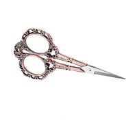 Fafeims Ciseaux de Broderie, Ciseaux de Tailleur Vintage à Motif de Fleurs en Acier Inoxydable pour la Couture, le Scrapbooking et L'artisanat (Placage de cuivre foncé)